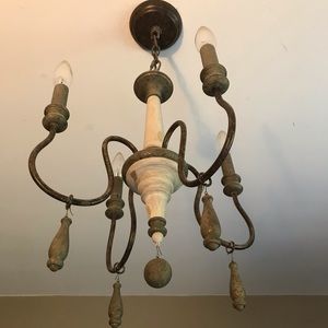 Small rustic chandelier lamp light